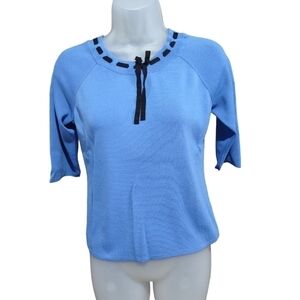 Joseph A Blue Shirt with Black Bowtie Large